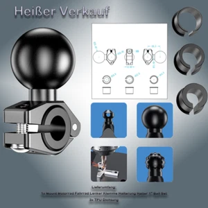 Mount RAM Mount Motorrad,Fahrrad E-Bike Lenker Klemme Halterung 25mm Kugelkopf - Bild 1 von 8