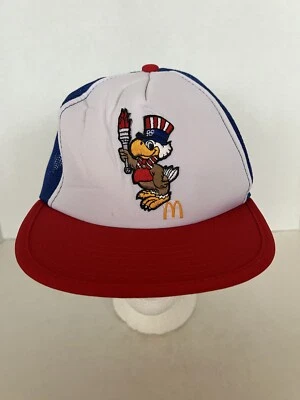 McDonalds 1984 Summer Olympics Hat SnapBack Sam The Eagle Red White Blue  - Image 1 of 4