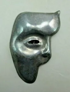 Vintage Sterlingsilber Silhouette Maske Brosche Anstecknadel groß Theater Theater 822C - Bild 1 von 5