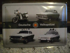 Blechschild Fahrzeuge der Deutsche Volkspolizei der DDR 20x30cm Polizei Wartburg - Picture 1 of 1