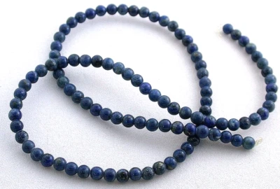 4 мм круглый натуральный без красителя лазурит драгоценный камень бусина 15 дюймов прядь LB32 - Изображение 1 из 2