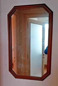 Grande Specchio con Cornice in Legno vero VINTAGE - Foto 1 di 8