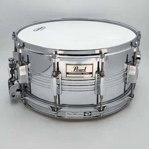 Used Pearl Professional Series Steel Snare Drum 14x6.5 MIJ - Good - Picture 1 of 6
