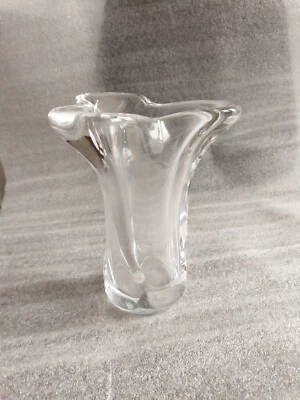 Vase évasé ancien  en cristal , année 1950 Vannes France  - Photo 1/4