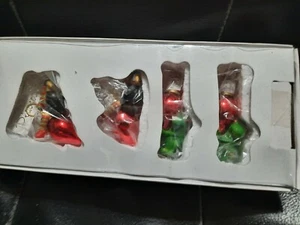 Vintage? Department 56 Christmas Placecard Holder Set Of 4 Penguin Frog Light - Picture 1 of 2