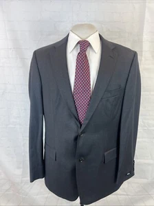 NEW WITH TAGS SUPER 100 Hugo Boss Men's Dark Gray Solid Wool Blazer 42R $1,395 - Picture 1 of 13