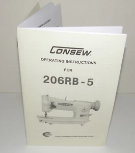 Consew 206RB-5 Sewing Machine Instruction Manual Reproduction - Picture 1 of 12
