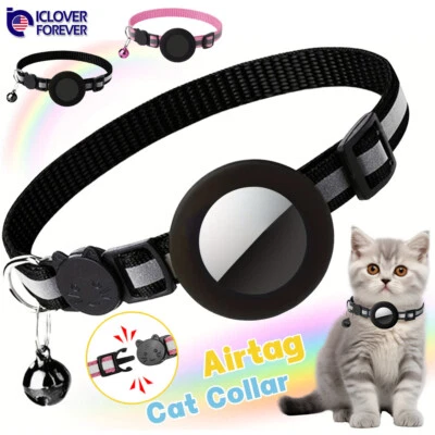 Funda con soporte para collar de gato para Apple Airtag Kitten Dog Breakaway etiqueta de aire reflectante Foto 1 de 4