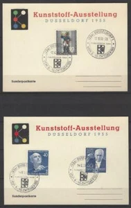 Berlin 1954/56 MiNr.120;124;128 auf Sonderpostkarte Ausstellung Düsseldorf - Bild 1 von 1