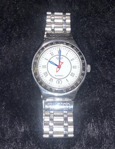 SWATCH IRONY AUTOMATIC WATCH TRANSPARENT BACK STAINLESS STEEL BRACELET - Picture 1 of 10