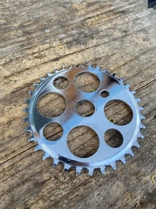 1960’s,70’s Original 36t Chrome Muscle  Bike Chainring- 1 Piece Cranks-7 Hole - Picture 1 of 11