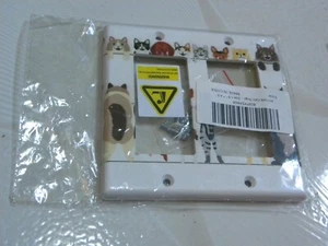 NEW Plastic Double Toggle Light Switch Cover Plate With multiple cats square - Picture 1 of 2