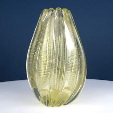 Barovier & Toso "Cordonato d' Oro" Vase gold leaf art glass  Murano,Italy 1950s