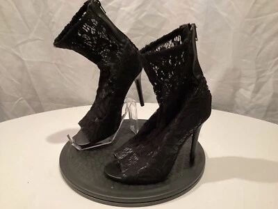 Botín de aguja Qupid floral de encaje punta abierta de 4,5 pulgadas talla 8 Foto 1 de 4