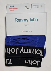 Tommy John Cotton Stretch 4 Zoll Boxershorts - Large - Blau / Schwarz - 2er Pack - Bild 1 von 2