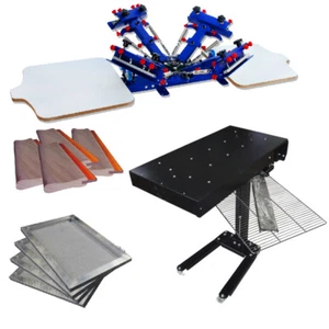 TECHTONGDA Screen Printing Machine&1.8 KW Flash Dryer Kit 4 Color Machine - Picture 1 of 7