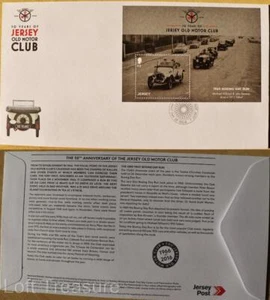 Jersey Stamps: "Jersey Old Motor Club - 50 Years" £2.00 M/S First Day Cover 2016 - Picture 1 of 3