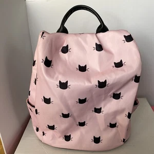 "Mochila unisex estampado de gato bolsillos con cremallera asa herrajes dorados 12x15""" - Imagen 1 de 24