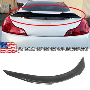 Para Infiniti G35 G37 sedán de 4 puertas PSM maletero trasero alerón ala fibra de carbono labial · - Imagen 1 de 9