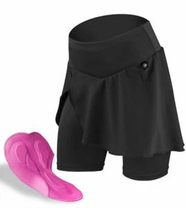 Aero Tech Women's Cycling Skort with PADDED Slenderizing Bike Skirt - Picture 1 of 28