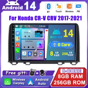 8G+256GB Car Stereo Android14 CarPlay For Honda CR-V CRV 2017-21 GPS Navi 8-CORE - Picture 1 of 18