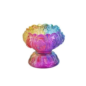  Coloured Glaze Lotus Candle Butter Lamp Candle Holder Buddhist Supplies  - Picture 1 of 5