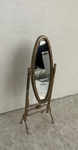 Vintage Artisan Dollhouse Miniature Tilting Brass Floor Mirror 1:12 - Picture 1 of 7