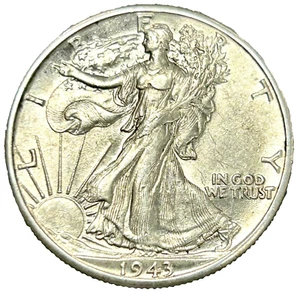 [1] Walking Liberty Silver Half Dollar (1916-1947) About Uncirculated Condition - Picture 1 of 2