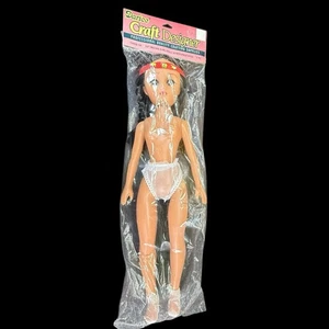 Darice Craft Designer Native American Indian Doll Sealed 15” Girl Undressed - Picture 1 of 8