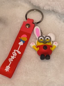 PVC MINIONS ZODIAC KEYCHAIN WITH RED STRAP - Picture 1 of 3