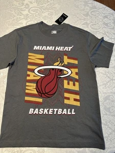 Neu mit Etikett kurzärmliges Herren-T-Shirt S Small grau Miami Heat Basketball Grafik NBA - Bild 1 von 3