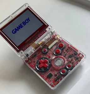 Clear Red Custom Gameboy Advance SP Modded - Picture 1 of 7