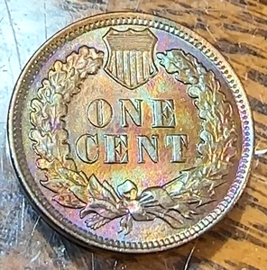 1899 Indian Cent Nice BU RB Beautiful 2-Sided Toning CHRC - Picture 1 of 2
