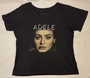 ADELE Live 2016 Concert Tee Women’s XL 2-Sided Big Face Tour Dates Black - Picture 1 of 10