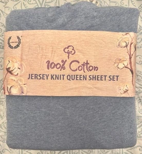 Laurel Crest Costco 100 % Baumwolle Jersey Strick Laken Set weich 4-teilig meliert schieferblau - Bild 1 von 2