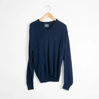 Suéter Vintage Años 90 Jantzen Acrílico Cuello en V Para Hombre Grande - Retro Preppy Jersey EE. UU. Foto 1 de 4