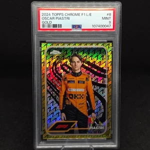 2024 Topps Chrome F1 OSCAR PIASTRI Portrait Logofractor Gold /50 #8 PSA 9 - Picture 1 of 2