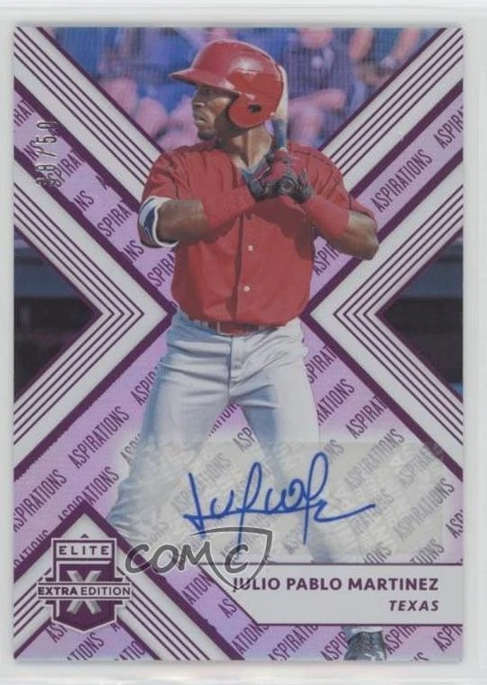 2018 Panini Elite Extra Edition Aspirations Purple /50 Julio Pablo Martinez Auto - Image 1 of 2