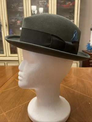 Sombrero De Colección Barlesoni Gris Fedora Paragon Tienda Hecho en EE. UU. Piel Talla 7 1/8 Foto 1 de 4