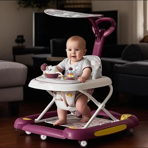 Baby Multifunktionaler Bequemer Lauflernwagen mit Sonnensegel Anti-Rollover Lauflernwagen C - Bild 1 von 24