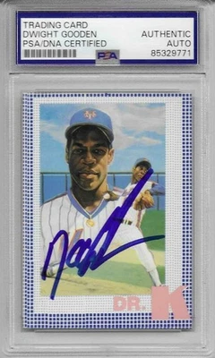 Autógrafo de radiocontrol automático Dwight DOC Gooden 1985 DR K New York Mets PSA CERTIFICADO EN NEGRITA Foto 1 de 2