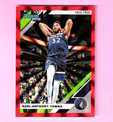 Karl-Anthony Towns 2019-20 Donruss Press Proof Red Laser #123 #d /99 B404 - Image 1 of 2