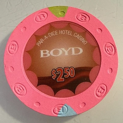 PAR-A-DICE CASINO $2.50 CHIP DE CASINO ILLINOIS ENVÍO COMBINADO Foto 1 de 3