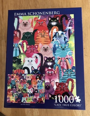 Emma Schonenberg Cats True Colors 1000 Pcs Jigsaw Puzzle With Poster Complete - Image 1 of 4