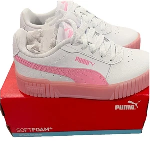 Puma Carina 2.0 Gradient PS Mädchen Schuhe Größe 11, Farbe: Weiß/Pink - Bild 1 von 7