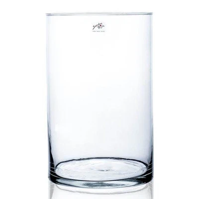 Glass vase, decorative glass CYLI glass cylindrical round H. 30cm D. 19cm Clear Sandra Rich - Image 1 of 4