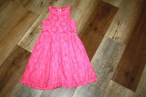 NWOT UNBRANDED FUCHSIA FLORAL LACE OVERLAY SLEEVELESS DRESS FULLY LINED - 6/7 - Picture 1 of 4