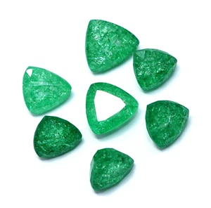 Natürlicher 50 kt kolumbianischer grüner Smaragd Billionenschliff Edelstein Posten mit Geschenk - Bild 1 von 14