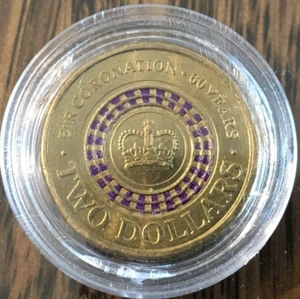 2013 $2 moneda de coronación púrpura sin circular ex cinco monedas bolsa como nueva RAM - Imagen 1 de 2