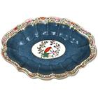 Royal Worcester OLD WORCESTER PARROT Circa 1760 AD, Bird Blue Oval Bowl 10 1/4"